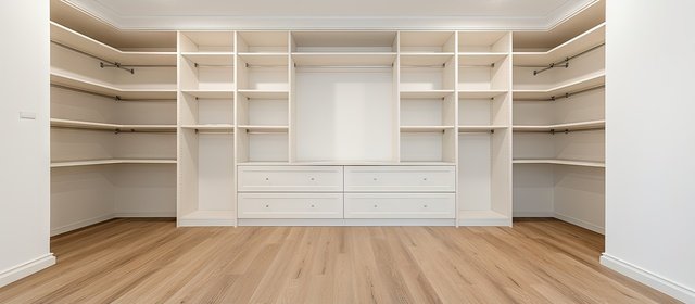 vacant integrated wardrobe in an extravagant residence