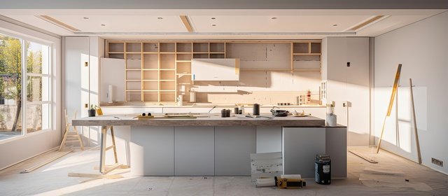 preparing kitchen for installation of custom new features in modern home improvement
